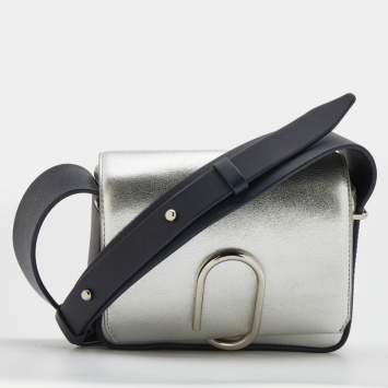 Pre Owned 3.1 Phillip Lim Silver/Dark Blue Leather Mini Alix Flap Crossbody Bag