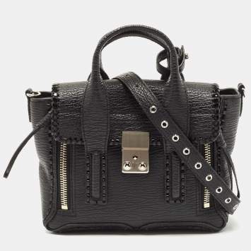 Pre Owned 3.1 Phillip Lim Black Leather Mini Whipstitch Pashli Satchel