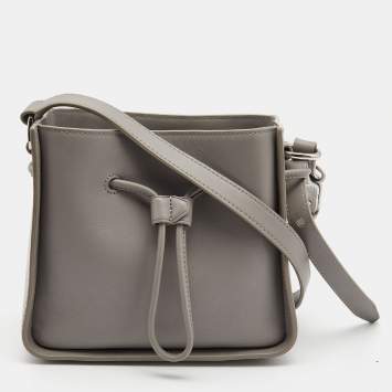 Pre Owned 3.1 Phillip Lim Grey Leather Mini Soleil Bucket Bag