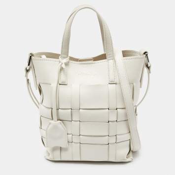 Pre Owned 3.1 Phillip Lim Off White Woven Leather Mini Odita Lattice Bucket Bag