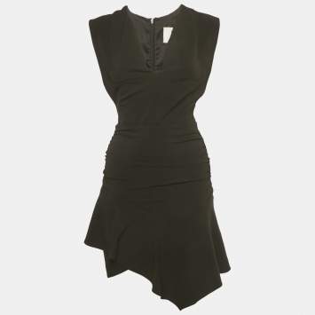 Pre Owned فستان BA&SH كريب أسود بدون أكمام صغير قصير (ميني دراب) مقاس صغير (إكس صغير)