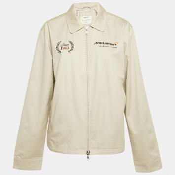 Pre Owned جاكيت ويندبريكر أبيركرومبي & فيتش إكس ماكلارين غبردين بيج مقاس متوسط (ميديوم)