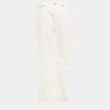 Pre Owned Acne Studios Bla Konst White Cotton Straight Leg Jeans M (SIZE 30)