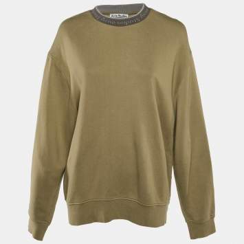 Pre Owned Acne Studios Beige Cotton Knit Sweatshirt S