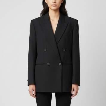 Pre Owned Acne Studios Black Wool Blend Double Breasted Tailored Jacket S
