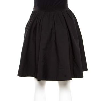 Pre Owned Acne Studios Black Gathered Flared Romantic Skirt S