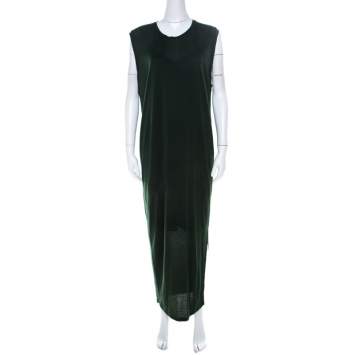 Pre Owned Acne Studios Forest Green Tencel Jersey Sleeveless Bree Maxi Dress S