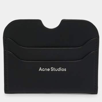 Pre Owned Acne Studios Black Leather Card Holder