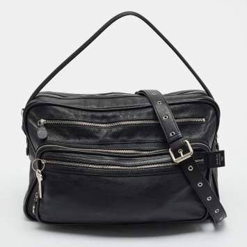 Pre Owned Acne Studios Camero Camera Black Leather Shoulder Bag