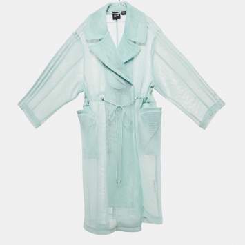 Pre Owned Adidas X Ivy Park Green Mesh Trench Coat S