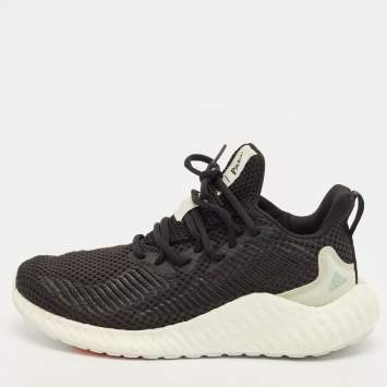Pre Owned Adidas Parley Alphaboost Size 40 Black Mesh Lace Up Sneakers