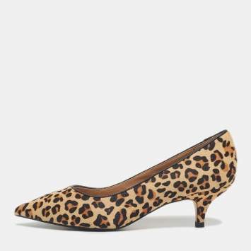 Pre Owned Age of Innocence Brown/Beige Calf Hair Pointed Toe Pumps Size 39