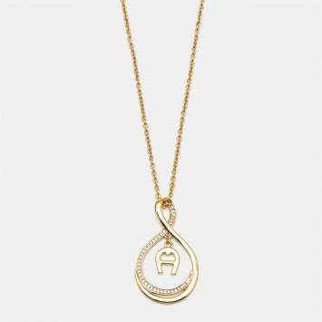 Aigner Crystals Gold Tone Necklace