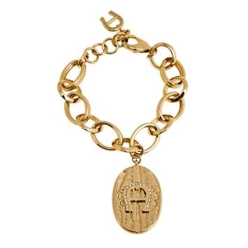 Pre Owned Aigner Rose Gold Plated Cameo Bracelet