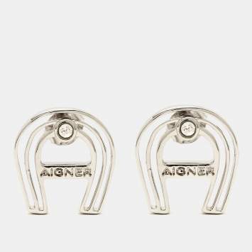 Pre Owned Aigner Crystal Sterling Silver Earrings