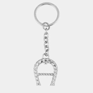 Pre Owned Aigner Silver shiny silver Fashion Keyring A-Logo Silver Coloured