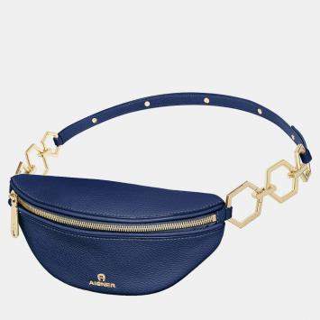 Pre Owned Aigner Deep Blue Leather Serena Belt Bag