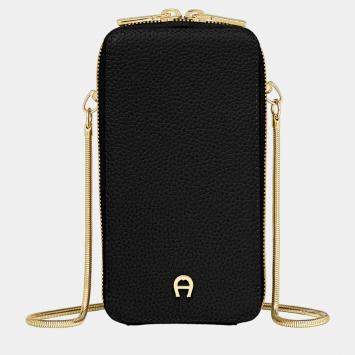 Aigner Black Leather Chain Pouch