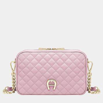 Pre Owned Aigner Light Mauve shiny light gold Metal Garda Light Mauve Crossbody Bag S