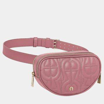 Pre Owned Aigner Dark Mauve shiny light gold Metal Diadora Dark Mauve Belt Bag S