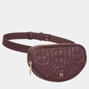 Pre Owned Aigner Burgundy shiny light gold Metal IVY Burgundy Evening Bag S