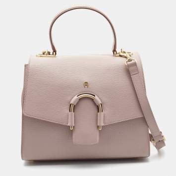 Pre Owned Aigner Lilac Leather Jada Top Handle Bag