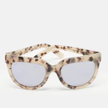 Pre Owned Fakeme Tortoise Beige Mirrored Frame Cat Eye Sunglasses