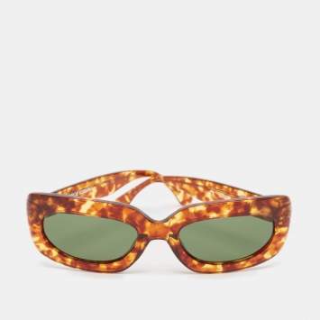 Pre Owned George Keburia Brown Tortoise GKS20 Rectangle Sunglasses