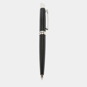 Pre Owned Aigner Black Resin Silver Tone Ballpoint Pen