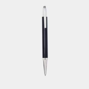 Pre Owned Aigner Black Lacquer Silver Tone Fashion Ballpoint Pen