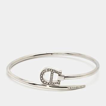 Pre Owned Aigner Crystals Silver Tone Bracelet