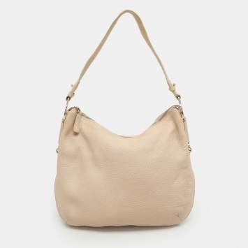 Pre Owned Aigner Beige Leather Hobo 