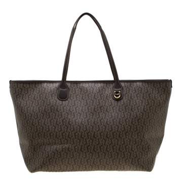 Pre Owned Aigner Beige/Brown Signature Coated Canvas Shopper Tote