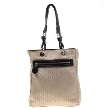 Pre Owned Aigner Beige/Black Signature Fabric Tote