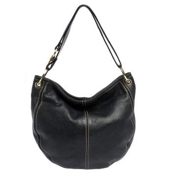 Pre Owned Aigner Black Leather Hobo