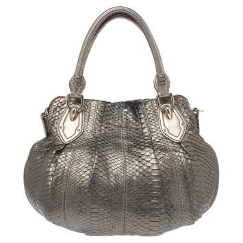 Pre Owned Aigner Metallic Python Hobo