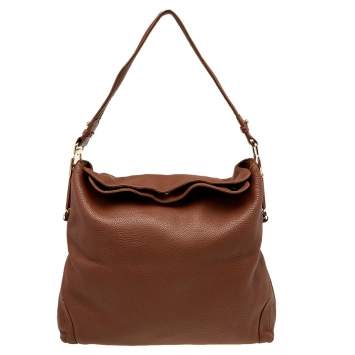 Pre Owned Aigner Brown Leather Large Arya Hobo