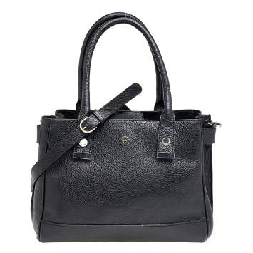 Pre Owned Aigner Black Leather Shoulder Bag