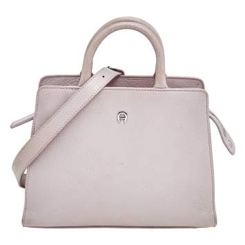 Pre Owned Aigner Lilac Leather Tote