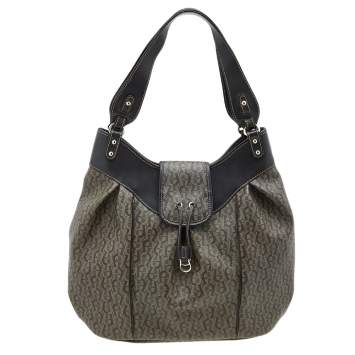 Pre Owned Aigner Brown Signature Coated Canvas and Leather Hobo