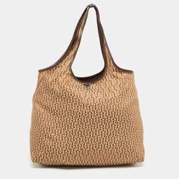 Pre Owned Aigner Brown Signature Canvas Travel Tote