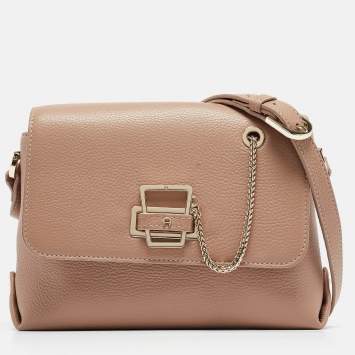 Pre Owned Aigner Beige Leather Isabela Shoulder Bag