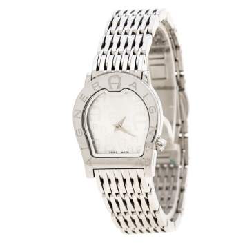Pre Owned Aigner Silver Stainless Steel Ravenna Nuovo A25200 Women's Wristwatch 24 mm