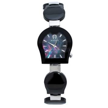 Pre Owned Aigner Black Ceramic Savonna Women's Watch 24 MM