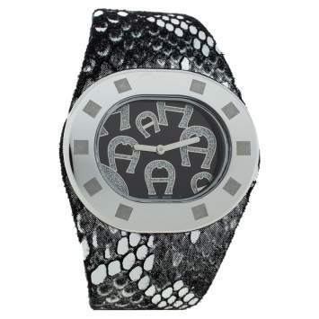 Pre Owned Aigner Black Stainless Steel Ravello Due A21000 Women's Wristwatch 43 mm