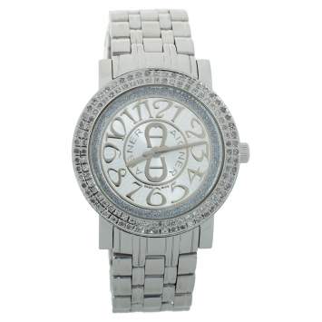 Pre Owned Aigner Silver Stainless Steel Diamond Cortina A26300 Women's Wristwatch 35 mm