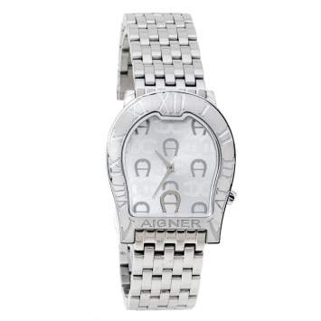 Pre Owned Aigner Silver Stainless Steel Ravenna Nuovo A25100 Women's Wristwatch 32 mm