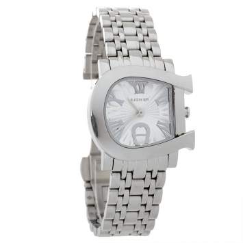 Pre Owned Aigner Silver Stainless Steel Genua Due A31600 Women's Wristwatch 31 mm