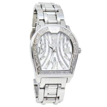 Pre Owned Aigner Mother Of Pearl Stainless Steel Verona A48100 Women's Wristwatch 33 mm