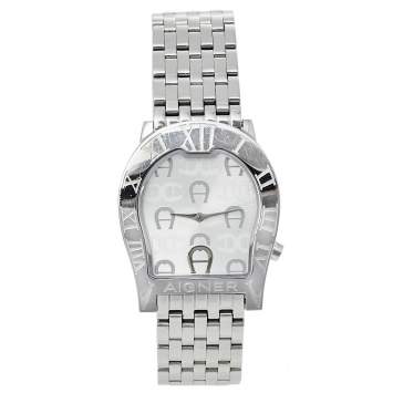 Pre Owned Aigner Silver Stainless Steel Ravenna Nuovo A25100 Women's Wristwatch 33 mm